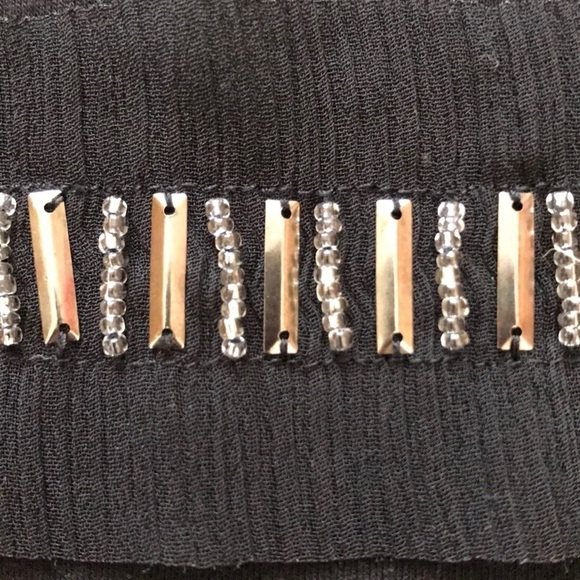 ANN TAYLOR Black Beaded Cap Sleeve Top Size SmallP - Picture 5 of 8